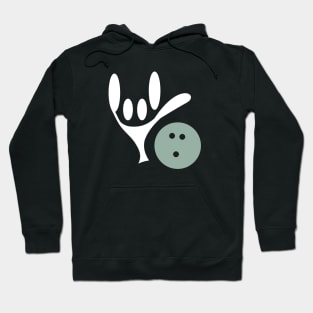 ASL Sign Language Love Bowling Hoodie